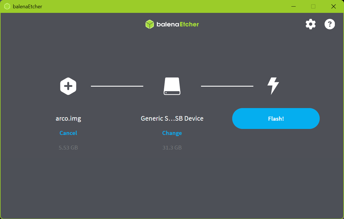 balenaEtcher — Flash