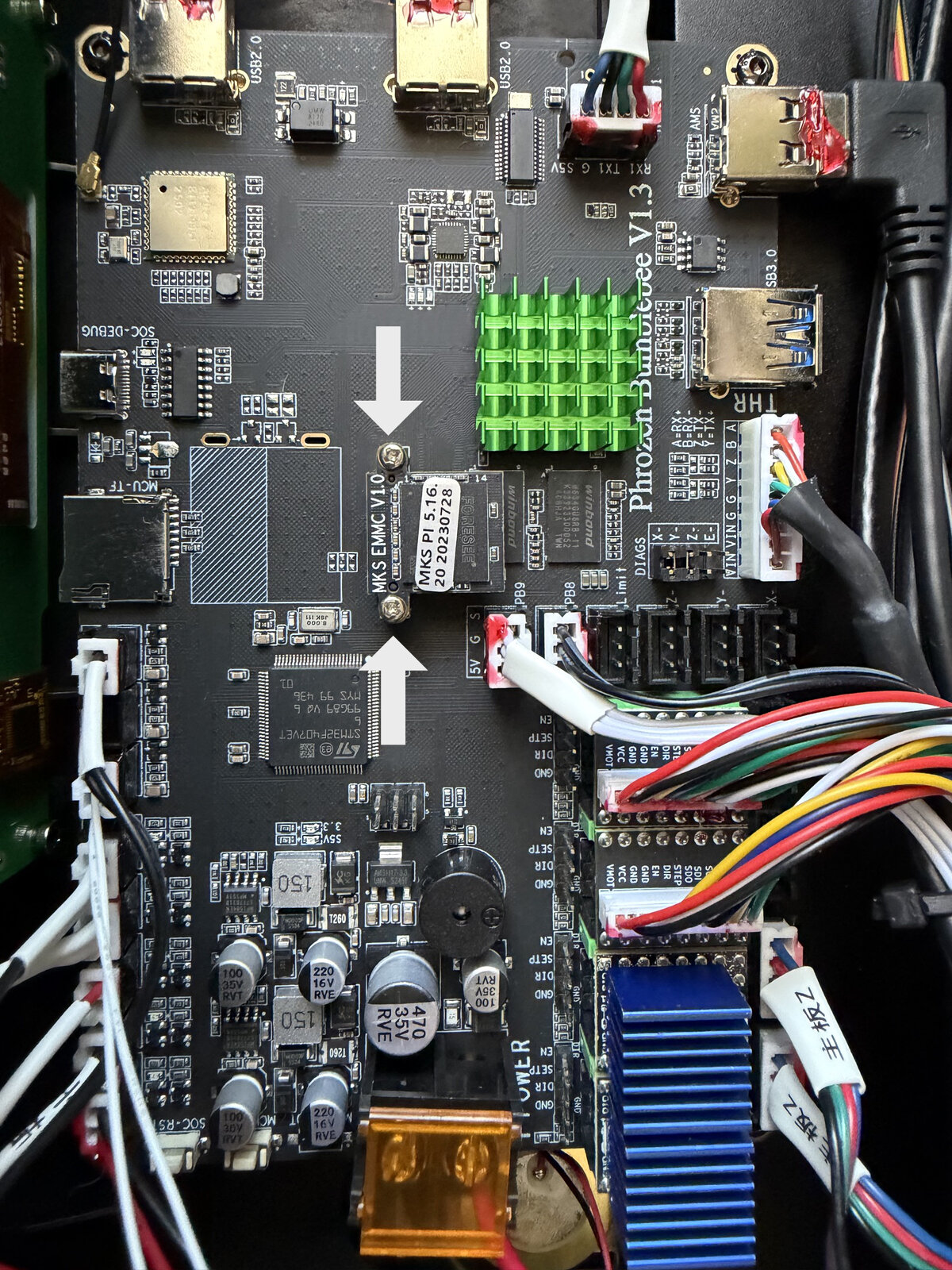 eMMC location on the mainboard