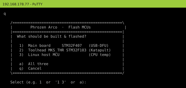 Flash MCUs submenu