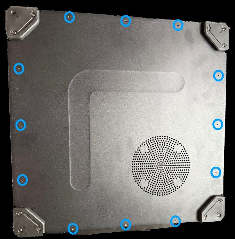 Bottom cover screw positions